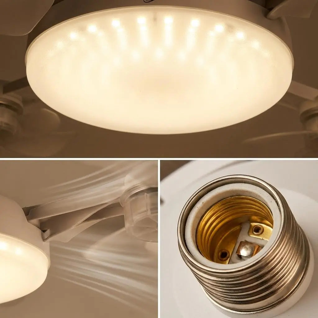 MREGB 2026 E27 Socket Ceiling Fan Light - The Ultimate 2-in-1 Silent LED Fan with Remote Control for Effortless Energy-Saving Cooling and Stylish Lighting in Your Home