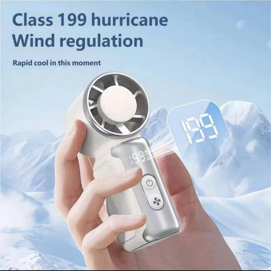 Experience Ultimate Cooling Anywhere with the Portable Mini Handheld Turbo Fan - Rechargeable, High-Speed, and Stylish!