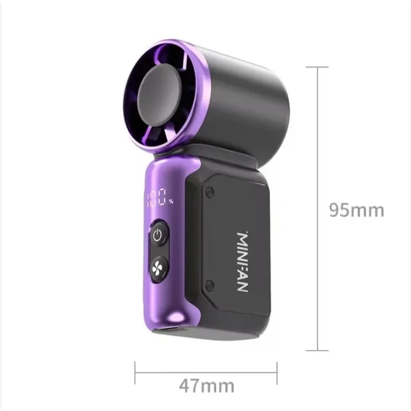 Experience Ultimate Cooling Anywhere with the Portable Mini Handheld Turbo Fan - Rechargeable, High-Speed, and Stylish!
