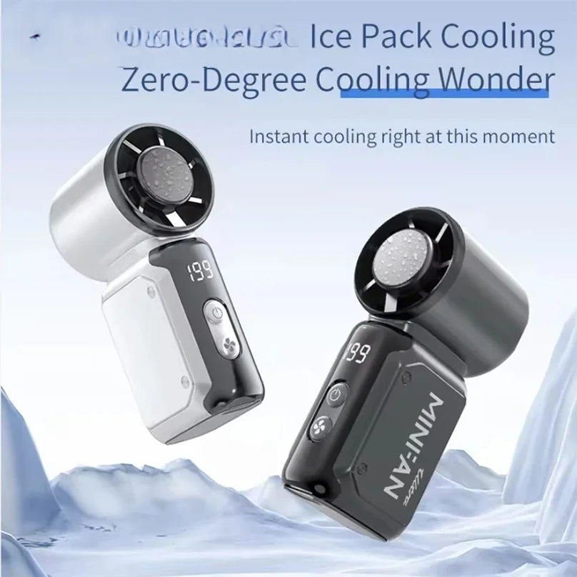 Experience Ultimate Cooling Anywhere with the Portable Mini Handheld Turbo Fan - Rechargeable, High-Speed, and Stylish!