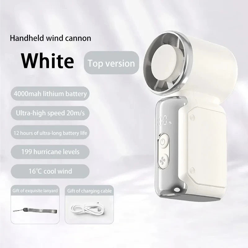 Experience Ultimate Cooling Anywhere with the Portable Mini Handheld Turbo Fan - Rechargeable, High-Speed, and Stylish!