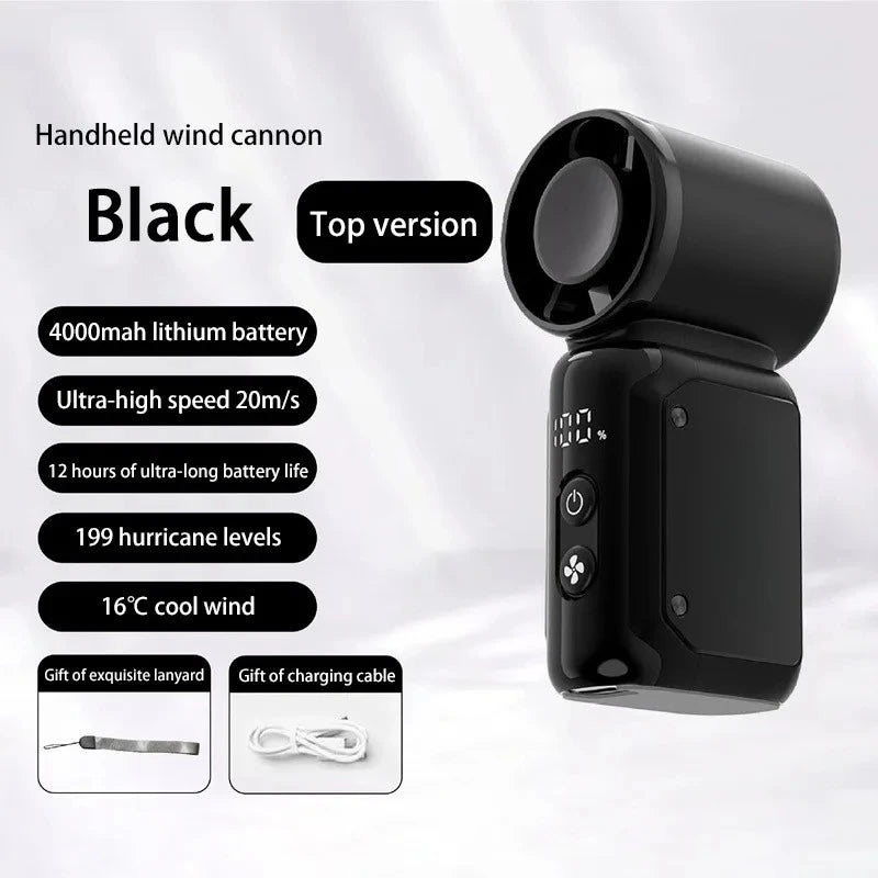 Experience Ultimate Cooling Anywhere with the Portable Mini Handheld Turbo Fan - Rechargeable, High-Speed, and Stylish!