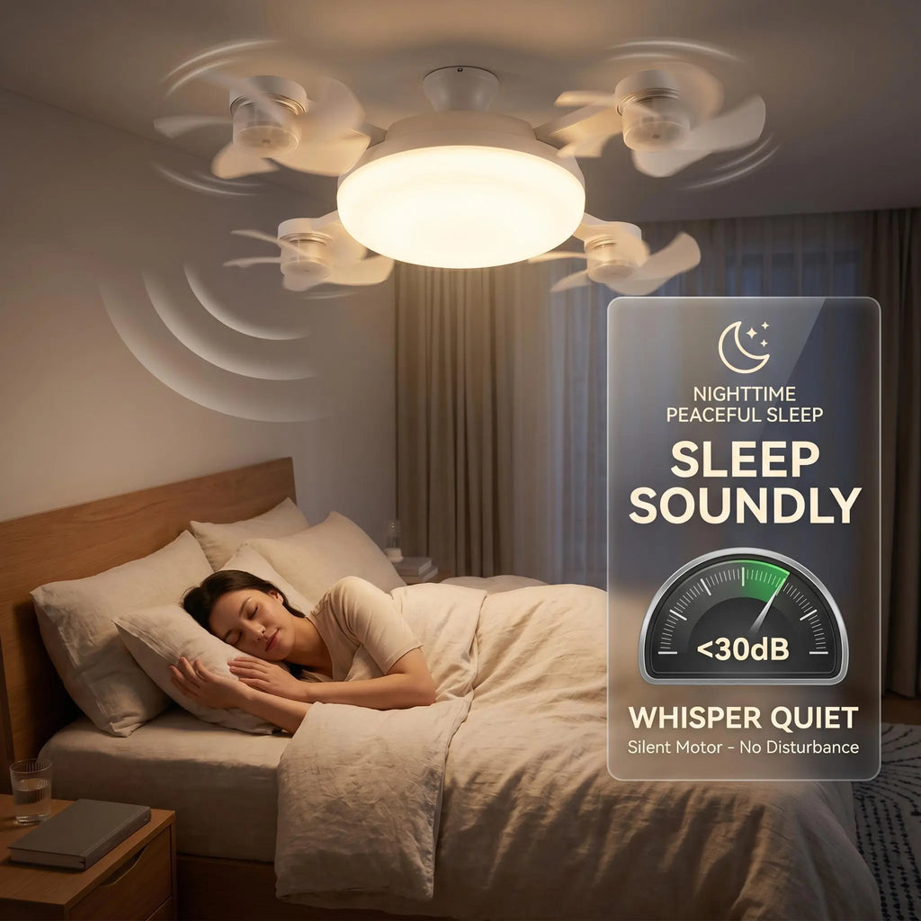 MREGB 2026 E27 Socket Ceiling Fan Light - The Ultimate 2-in-1 Silent LED Fan with Remote Control for Effortless Energy-Saving Cooling and Stylish Lighting in Your Home