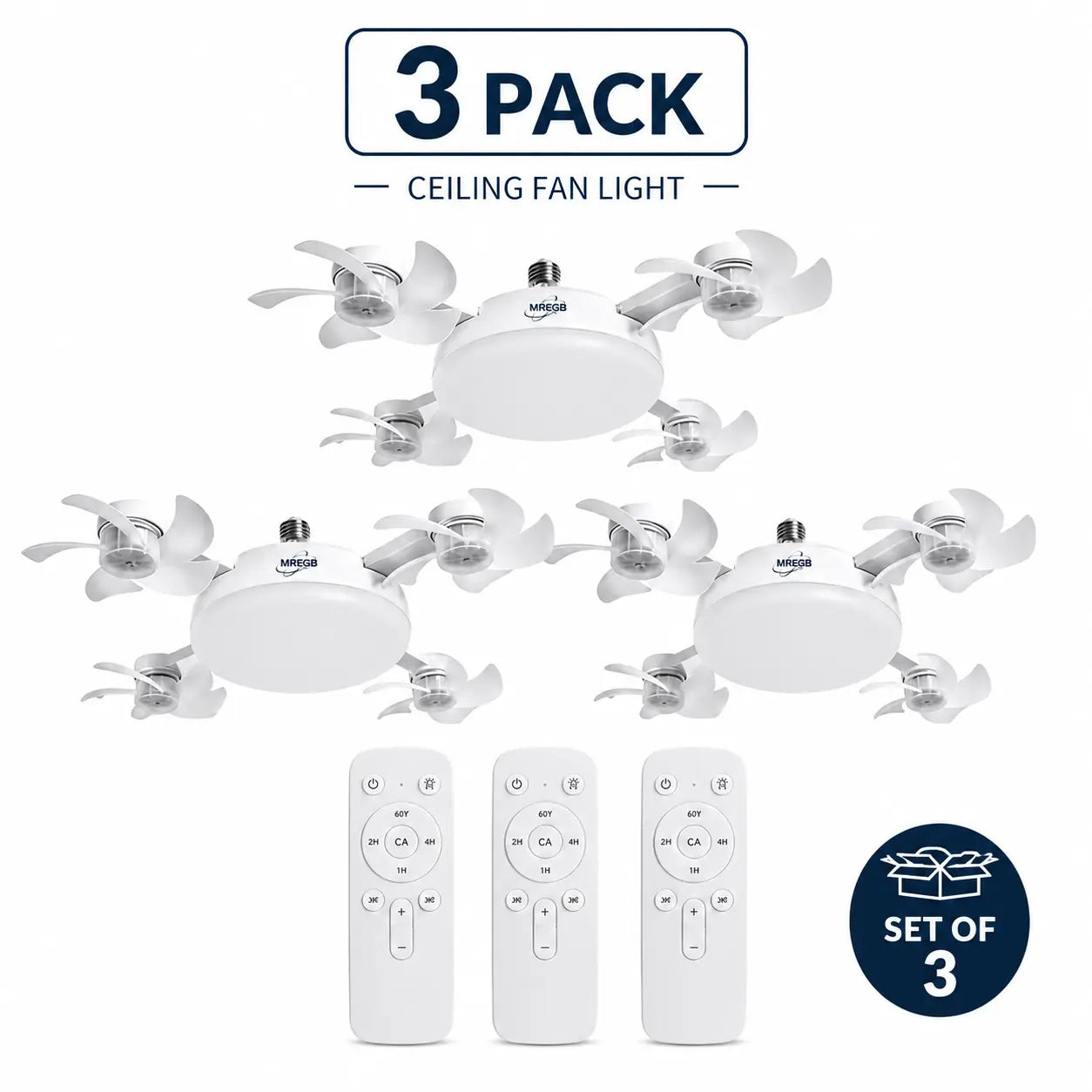 MREGB 2026 E27 Socket Ceiling Fan Light - The Ultimate 2-in-1 Silent LED Fan with Remote Control for Effortless Energy-Saving Cooling and Stylish Lighting in Your Home